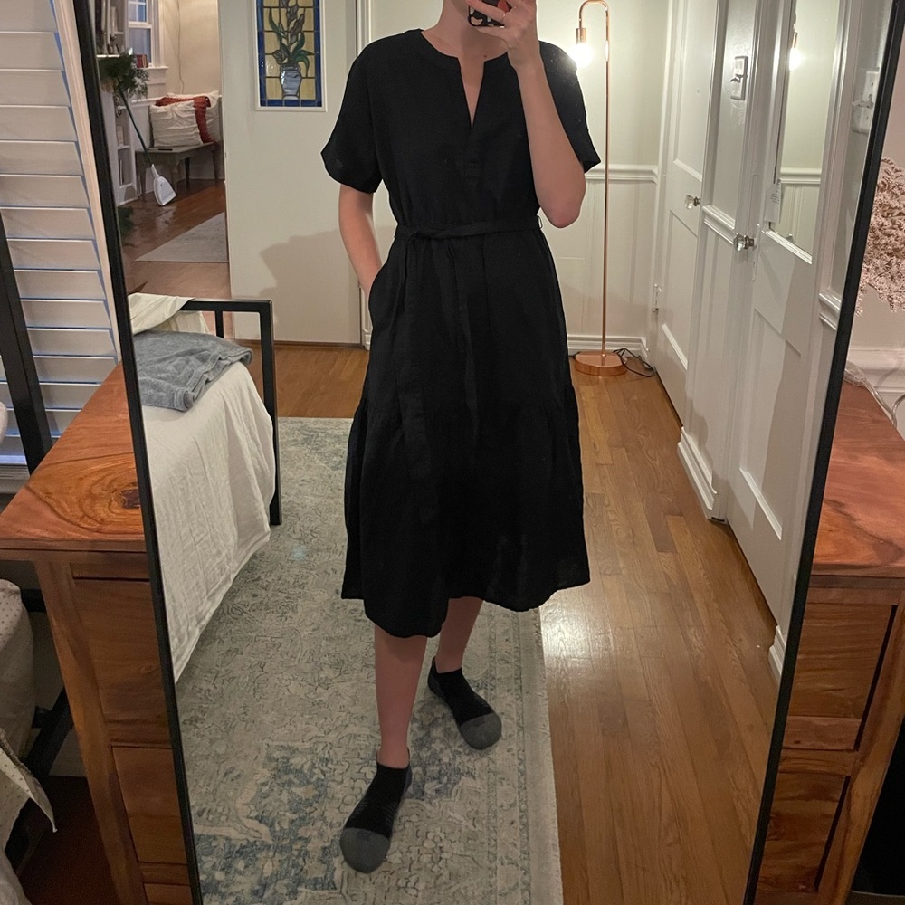Gap Linen Tie Midi Dress